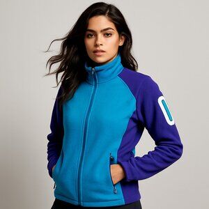 EDDIE BAUER | Teal & Purple First Ascent Fleece Zip-Up Jacket – Women’s Small